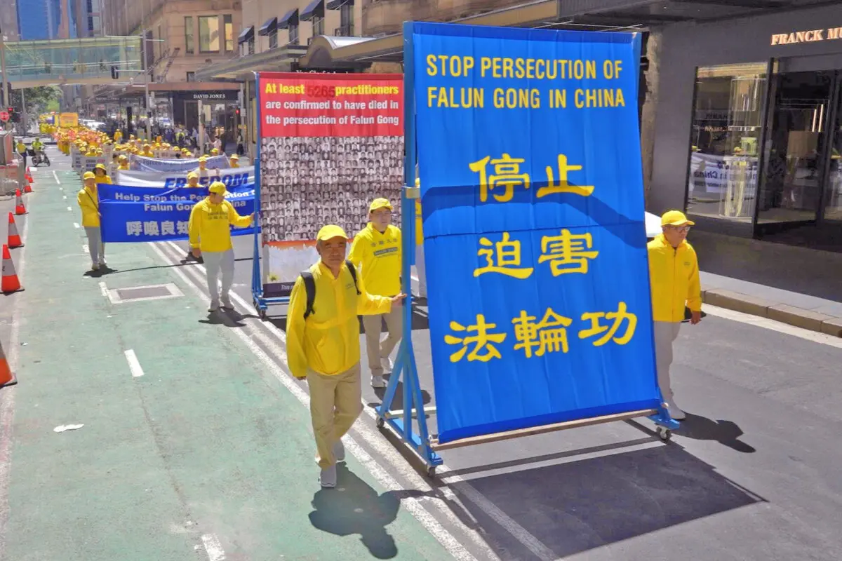 Falun Dafa practitioners across the country joined a parade in Sydney, Australia, on Oct. 10, 2025. (Wang Nan/NTD TV)