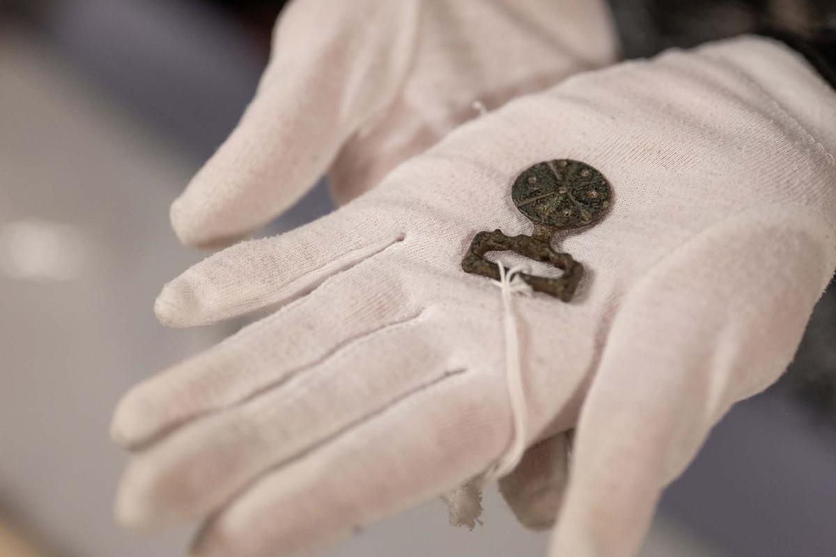The smaller of the two medallions. (Courtesy of Simon Fraser University)