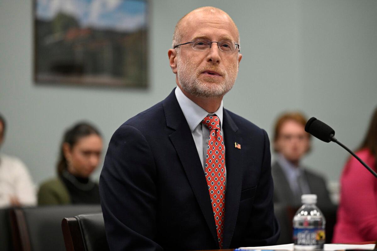 FCC Chairman Brendan Carr testifies before the House Appropriations Subcommittee on Financial Services and General Government at the Rayburn House Office Building in Washington on May 21, 2025. (John McDonnell/Getty Images)