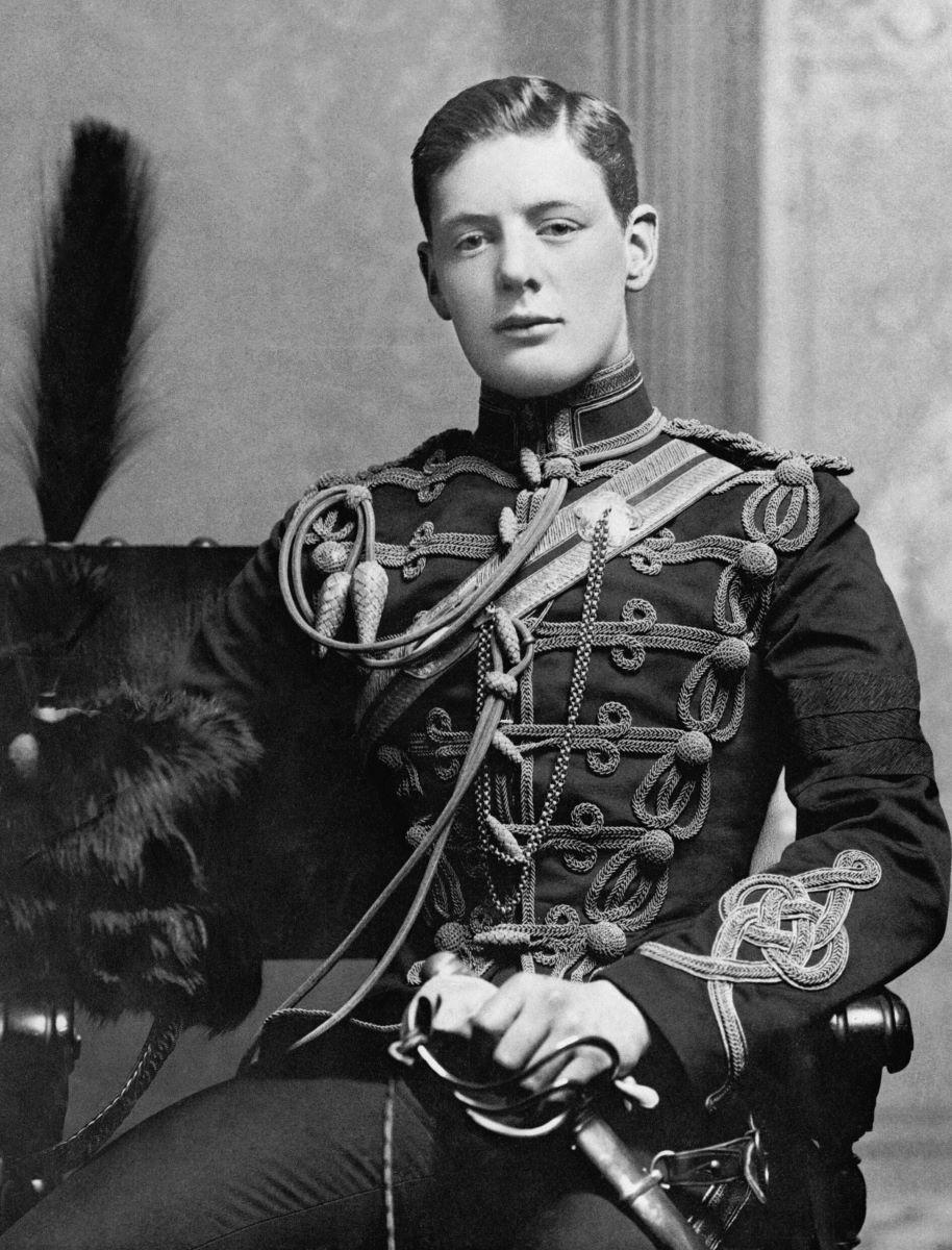 Churchill at Aldershot in 1895, wearing the military dress uniform of the 4th Queen's Own Hussars. (Public Domain)