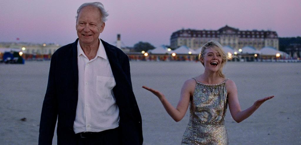 Gustav (Stellan Skarsgard) and Rachel (Elle Fanning), in "Sentimental Value." (Neon)