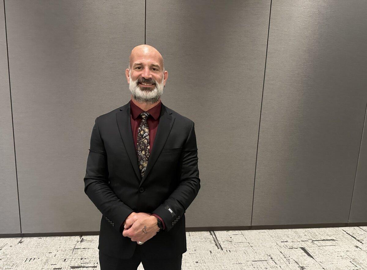 Veteran Jeff Evely at the 2025 Reclaiming Conference organized by We Unify in Calgary on Sept. 20, 2025. (Omid Ghoreishi/The Epoch Times)