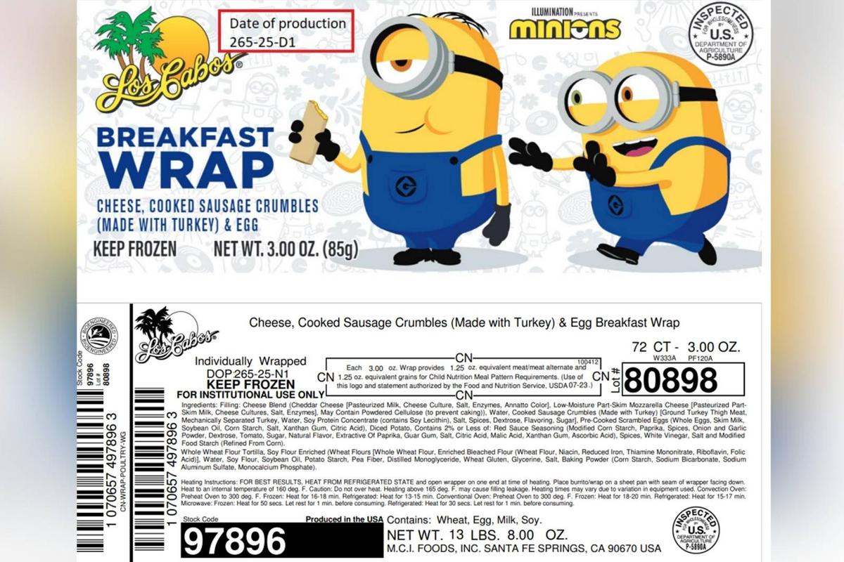 91,000 Pounds of Wrap Products, Part of National School Food Programs, Recalled