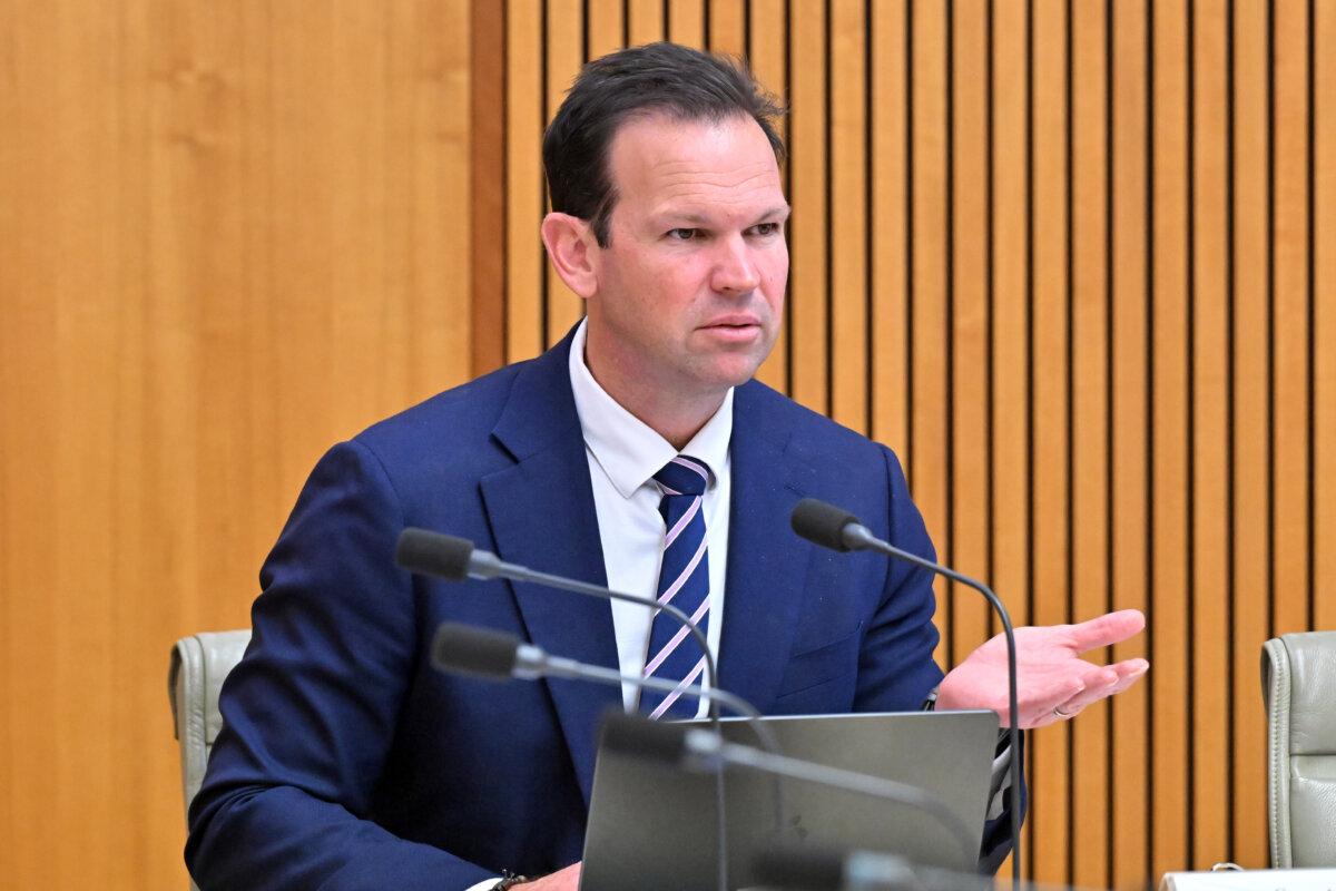 Nationals Senator Matt Canavan during Senate Estimates at Parliament House in Canberra, Australia, on Oct. 8, 2025. (AAP Image/Mick Tsikas)
