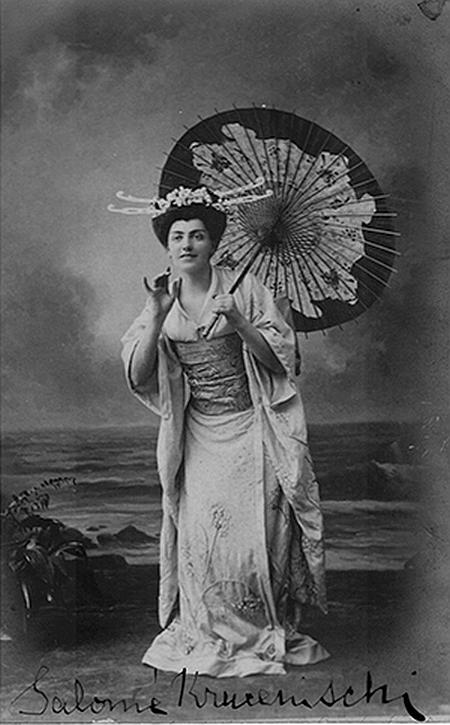 Solomiya Krushelnytska as Butterfly, circa 1904, when the opera premiered. (Public Domain)