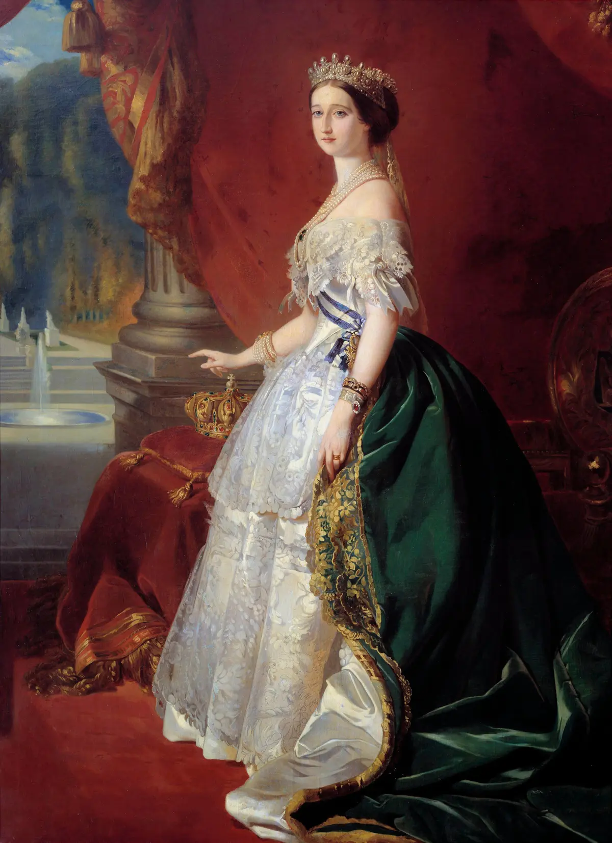 French Heritage Heist: The Sparkly Stories Behind the Louvre’s Stolen Jewels | USNN World News A portrait of Empress Eugénie in Court Dress, circa mid 18th century, after Franz Xaver Winterhalter. Oil on canvas; 81 4/5 inches by 62 1/5 inches. Château de Compiègne, France. (Public Domain)