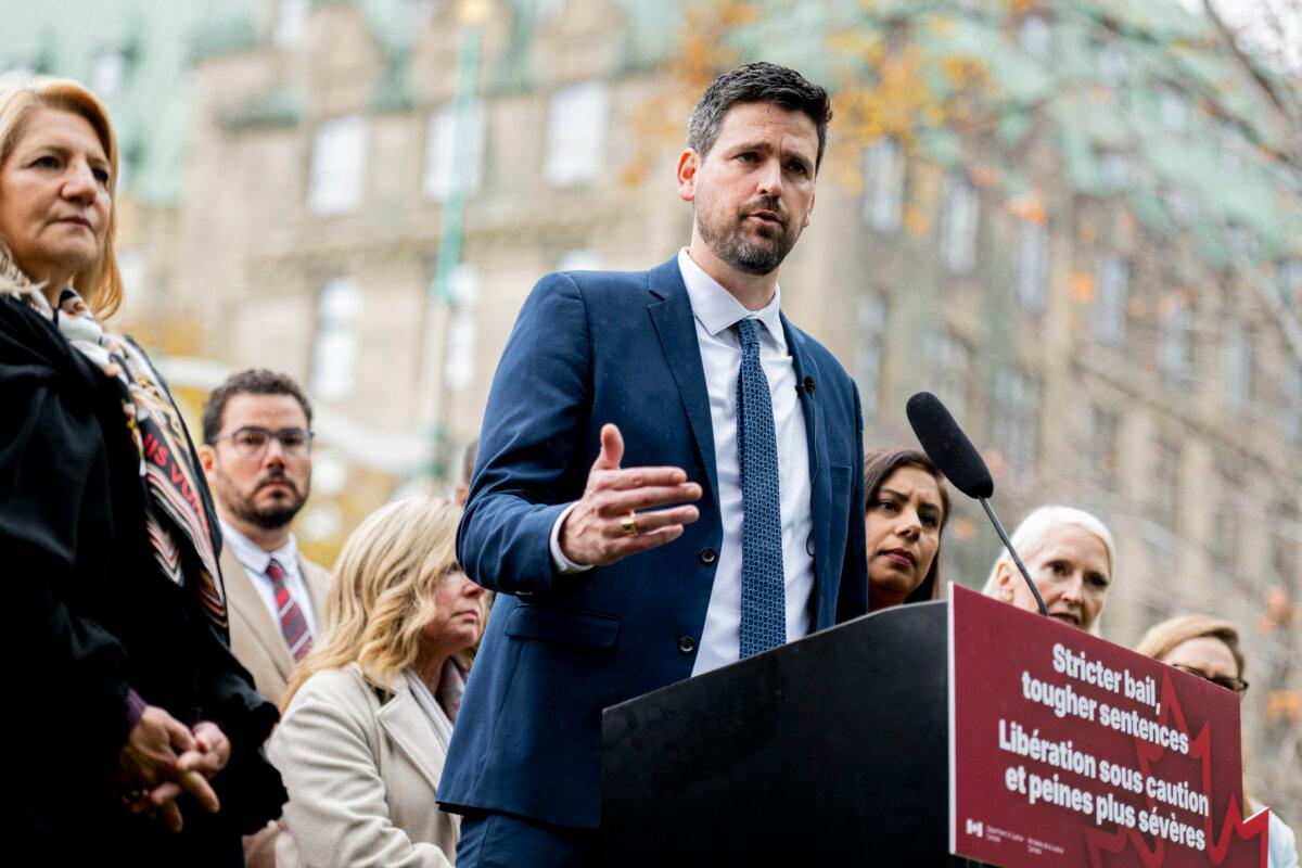 Justice Minister Sean Fraser speaks during a press conference in Ottawa on Oct. 23, 2025. (The Canadian Press/Spencer Colby)