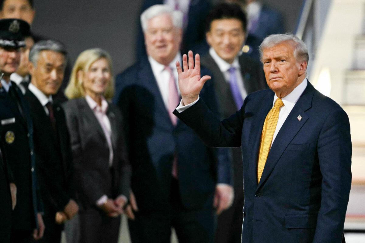 President Trump arrives at Haneda Airport in Tokyo on Oct. 27, 2025. (Philip Fong/AFP via Getty Images)