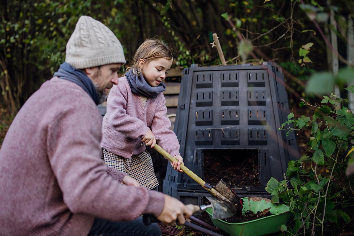Composting together will get the job done quickly. (Halfpoint/Shutterstock)