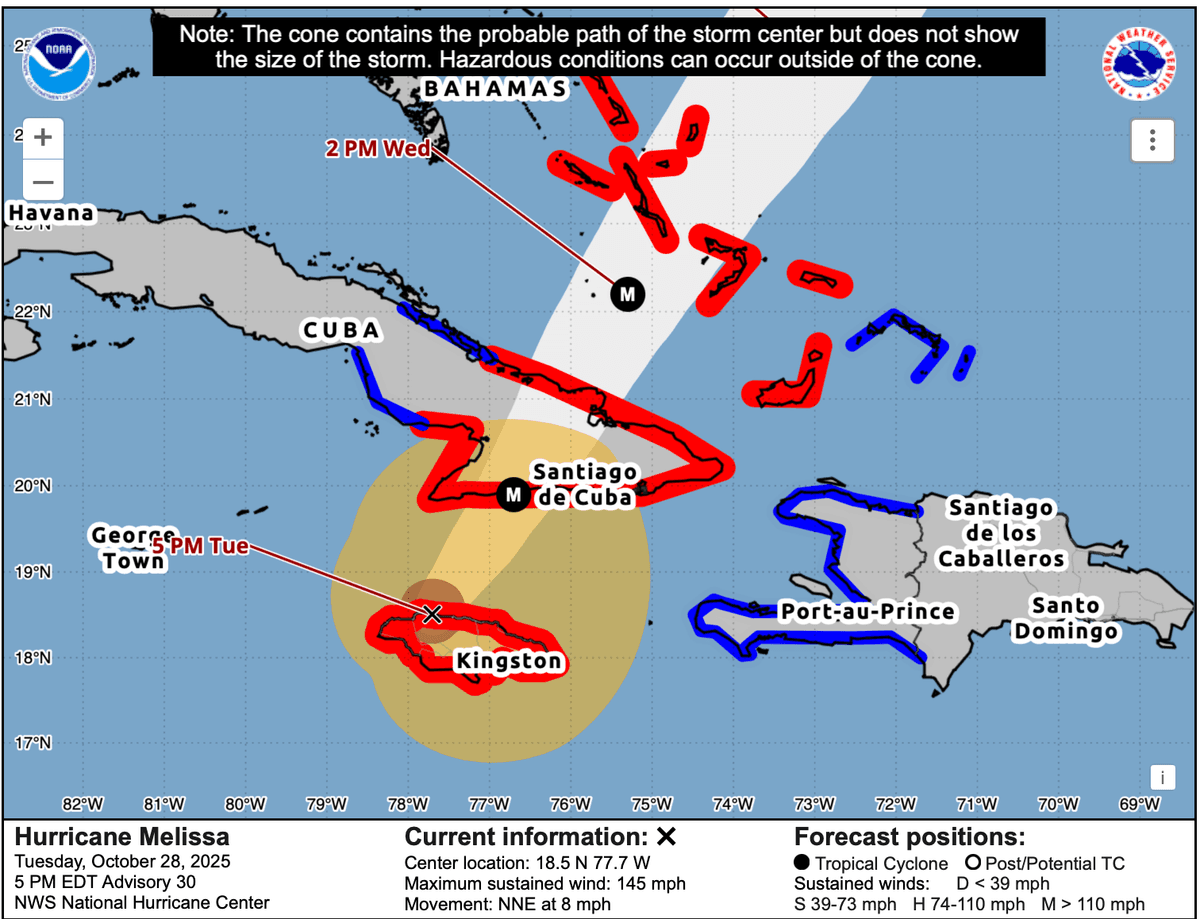Hurricane Melissa Leaves Jamaica as Category 4, Heads for Cuba, Bahamas
