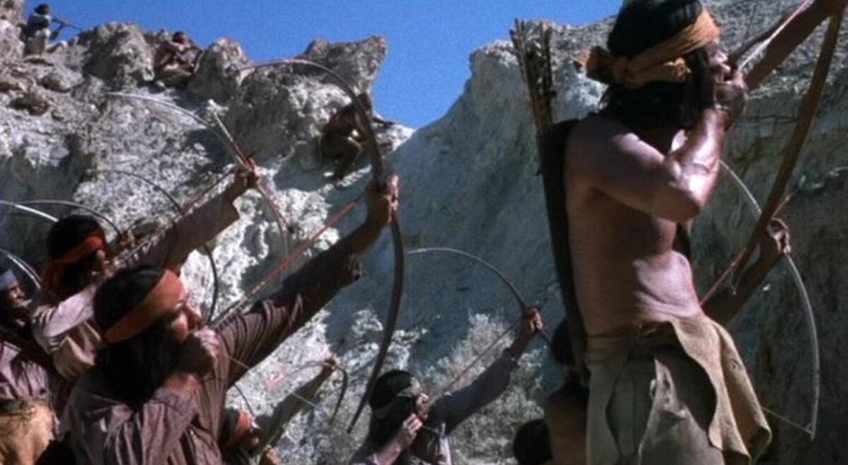 Mescalero Apache warriors, in “Escape from Fort Bravo.” (MGM)
