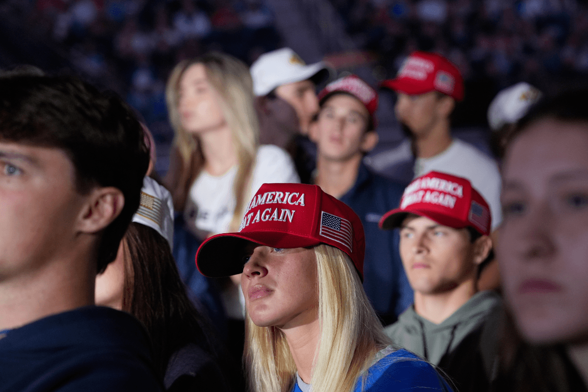 Attendees listen as Vice President JD Vance speaks during a "This Is the Turning Point" campus tour event at the University of Mississippi, in Oxford, Miss., on Oct. 29, 2025. (Gerald Herbert/AP Photo)