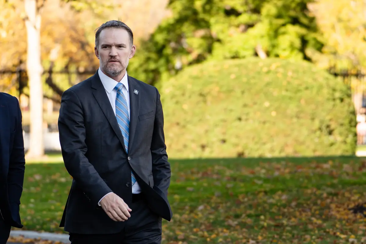 U.S. Trade Representative Jamieson Greer speaks to reporters at the White House on Oct. 30, 2025. (Madalina Kilroy/The Epoch Times)