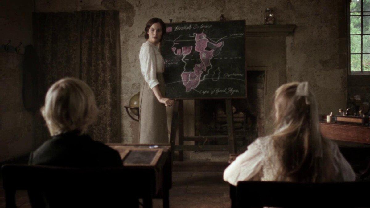 (L–R) Josef Lindsay, Michelle Dockery, and Eva Sayer in the 2009 film, “The Turn of the Screw.” (BBC)