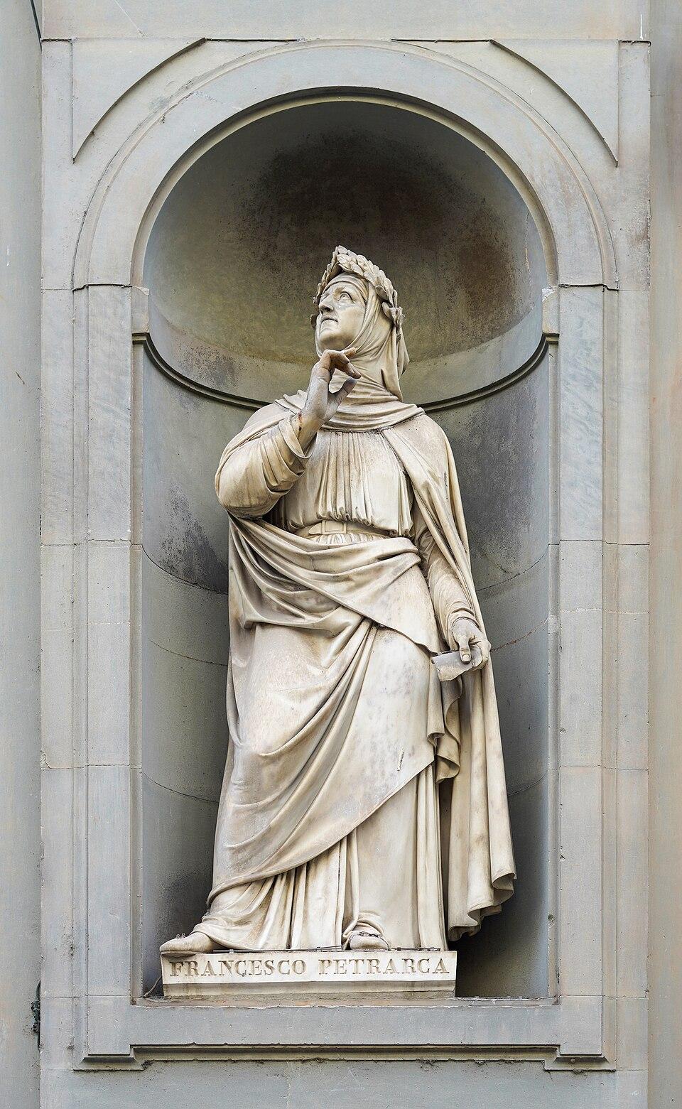 A statue of Francesco Petrarch at the Uffizi Gallery, Florence. (<a href="https://commons.wikimedia.org/wiki/User:Wikibusters">Wikibusters</a>/<a href="https://creativecommons.org/licenses/by-sa/4.0/deed.en">CC BY-SA 4.0</a>)