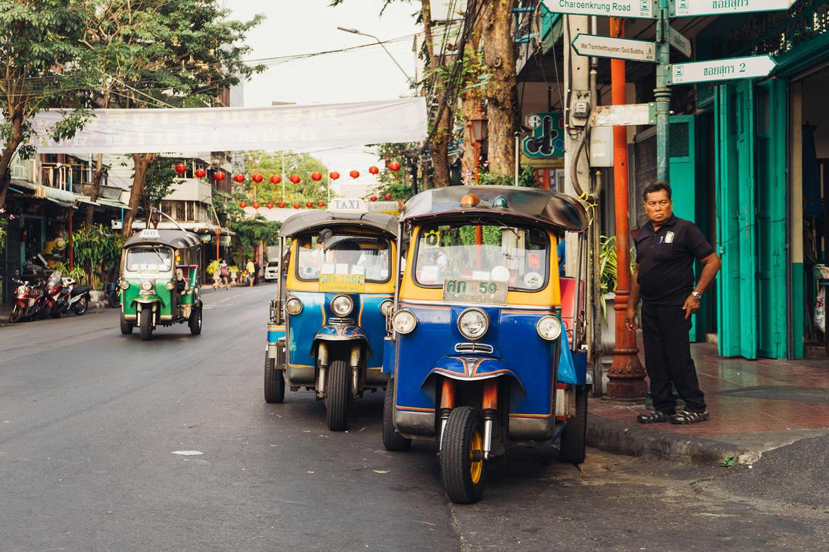 Three-wheeled, motorized tuk-tuks evolved from earlier pedal-powered rickshaws, and have been popular since the mid-20th century. (Martin Péchy/Pexels)