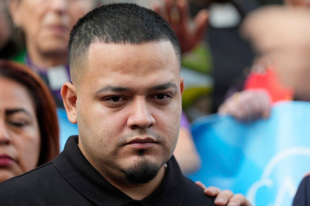 Kilmar Abrego Garcia in Baltimore on Aug. 25, 2025. (Stephanie Scarbrough/AP Photo)