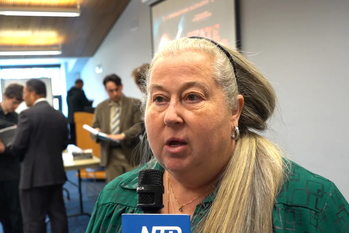Michele D. Truitt, supervisor of the Township of East Goshen in Chester County, at a screening of the documentary “State Organs” at the Chester County Library in Exton, Pa., on Nov. 1, 2025. (Jennifer Yang/The Epoch Times)