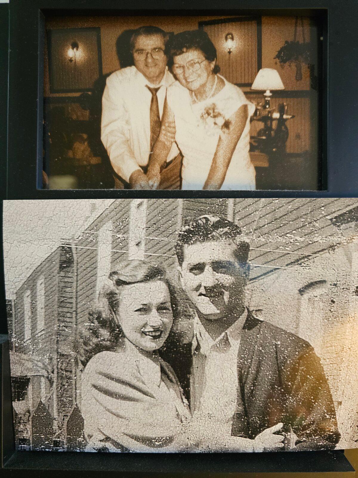 (Above) Mel Mizzi and Marion Lajoie on their wedding day on Aug. 30, 1946. (Top) The couple celebrate their 25th wedding anniversary. (Courtesy Christine Marasco)