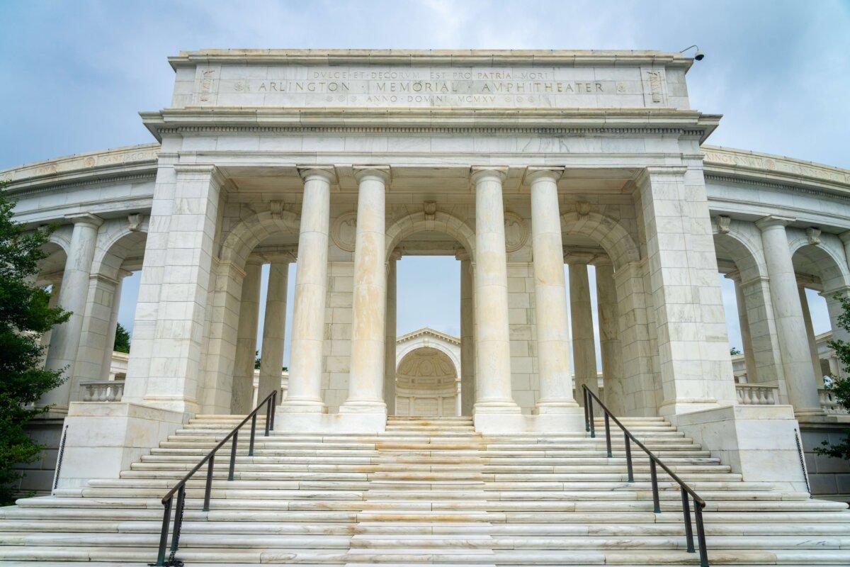 Forty-four U.S. battles are inscribed on a frieze above the colonnade of Arlington National Cemetery’s Memorial Amphitheater. (Jonathan Manjeot/Shutterstock)