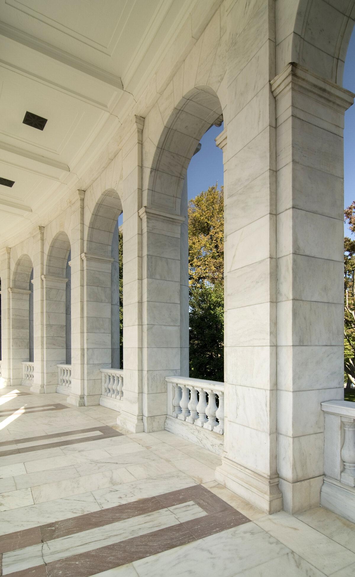 Doric pilasters of Arlington National Cemetery’s Memorial Amphitheater in Arlington County, Va. (Michael Shake/Shutterstock)