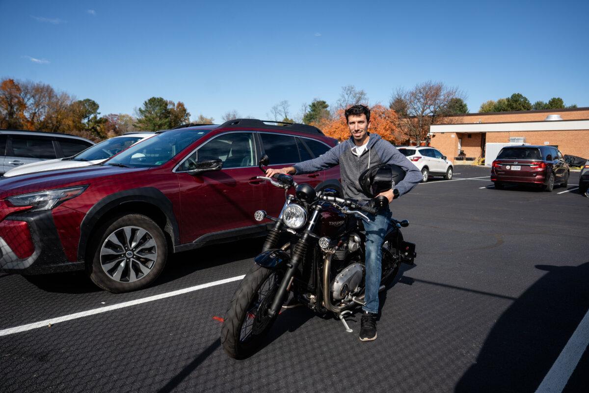 Marcelo Lorenzo after voting at Emerick Elementary School during the general elections in Purcellville, Va., on Nov. 4, 2025. (Madalina Kilroy/The Epoch Times)