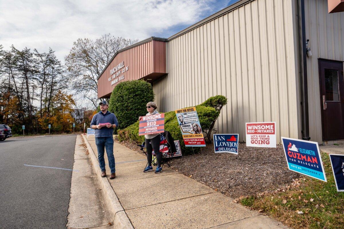 A polling place at the Buckhall Volunteer Fire Department during the general elections in Manassas, Va., on Nov. 4, 2025. (Madalina Kilroy/The Epoch Times)