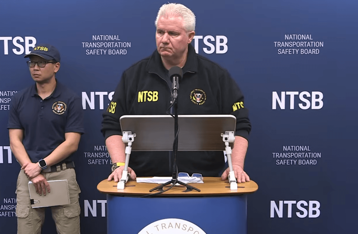 NTSB member Todd Inman briefed the media from an administration building near the Louisville Muhammad Ali International Airport on Nov. 6, 2025. (The National Transportation Safety Board/YouTube)
