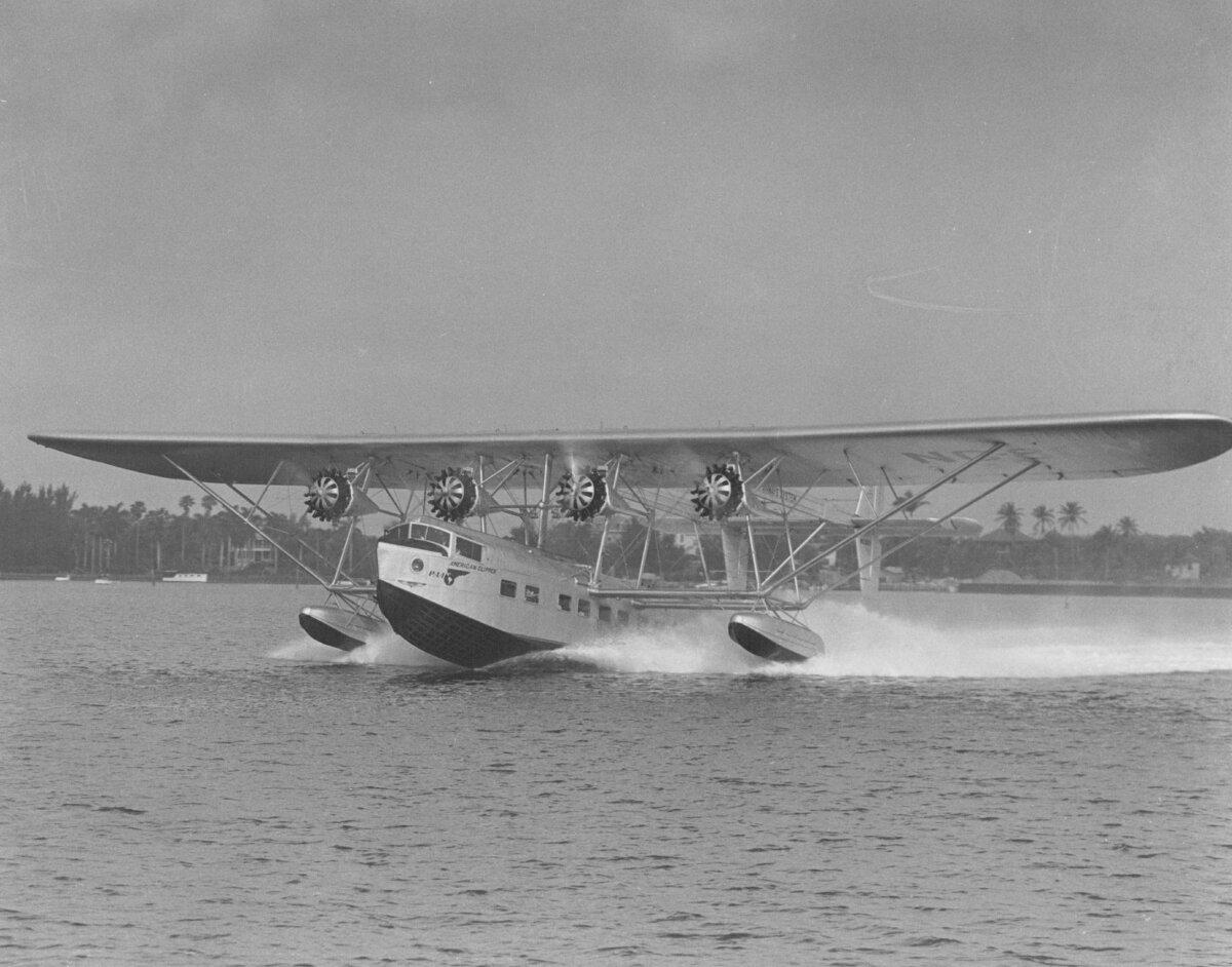 The American Clipper takes off from Dinner Key on its long journey to Rio de Janeiro. The flying Clipper ships were a familiar figure to the many thousands of tourists, and Miami residents, who converged daily at the old Dinner Key base to see their arrival from South America. (Miami Herald File/TNS)
