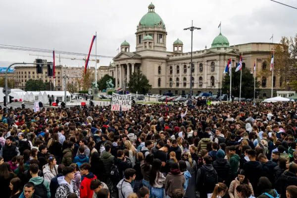 Day in Photos: Rally in Serbia, Explosions in Jakarta, and a Waning Gibbous Moon