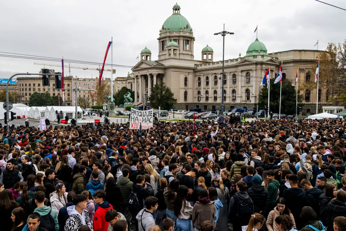 Day in Photos: Rally in Serbia, Explosions in Jakarta, and a Waning Gibbous Moon thumbnail