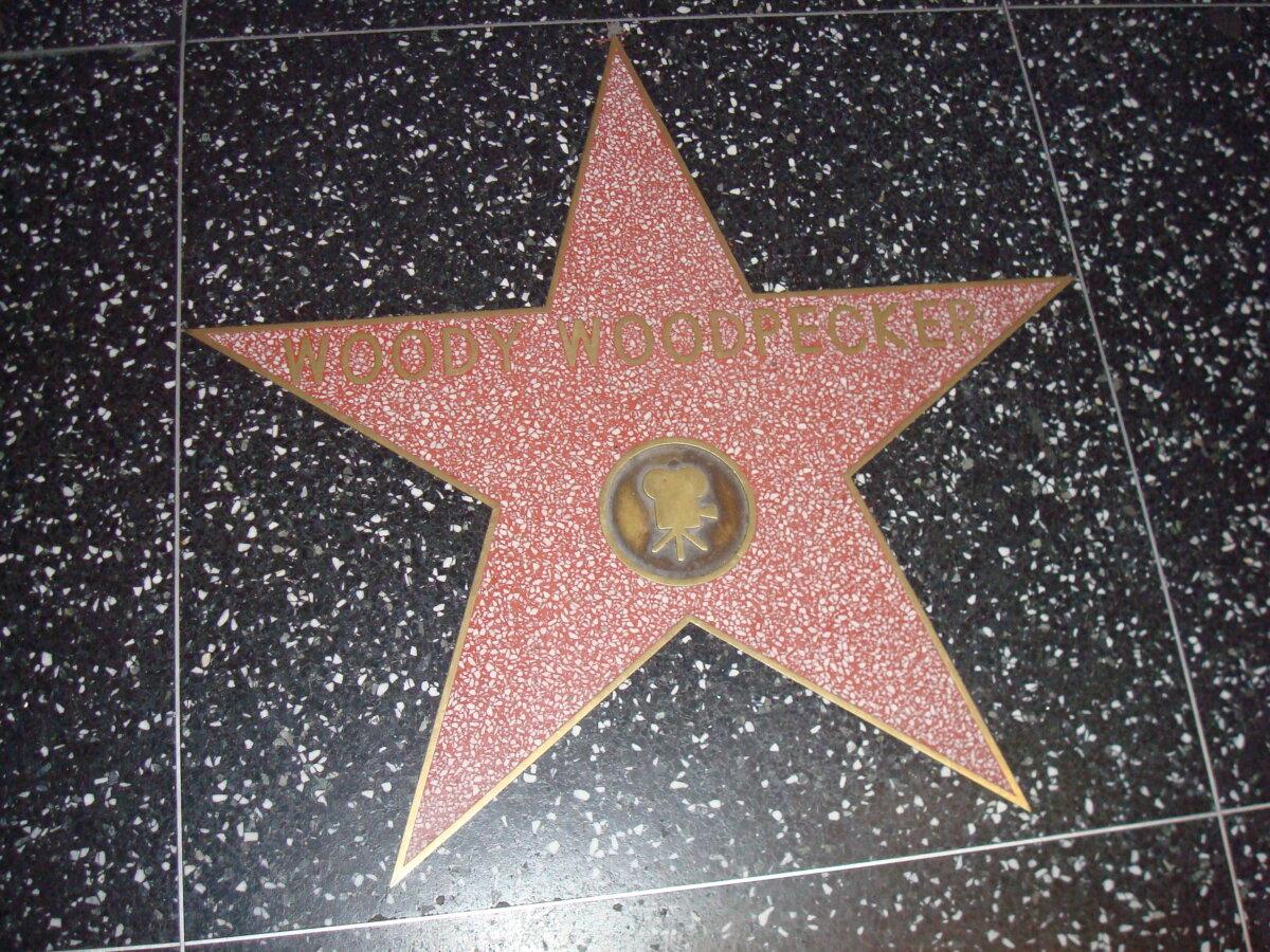 Woody Woodpecker's star on the Hollywood Walk of Fame. (Public Domain)