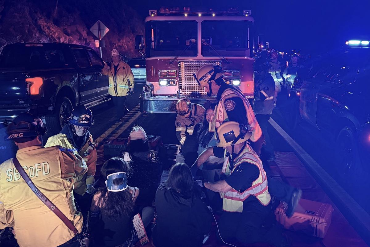 20 Taken to Hospitals After Bus Returning From Church Camp Overturns on Winding California Road