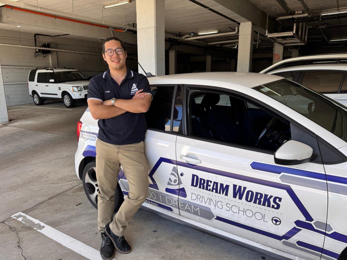 Clem Chan of Dream Works Driving School in Brisbane, Australia on Sept. 11, 2025. (Daniel Y. Teng/The Epoch Times)