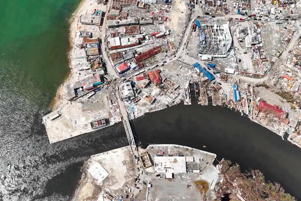 Aerial view of Black River, Jamaica, on Nov. 1, 2025, after the devastation of Hurricane Melissa. (Courtesy of Aerial Recovery)