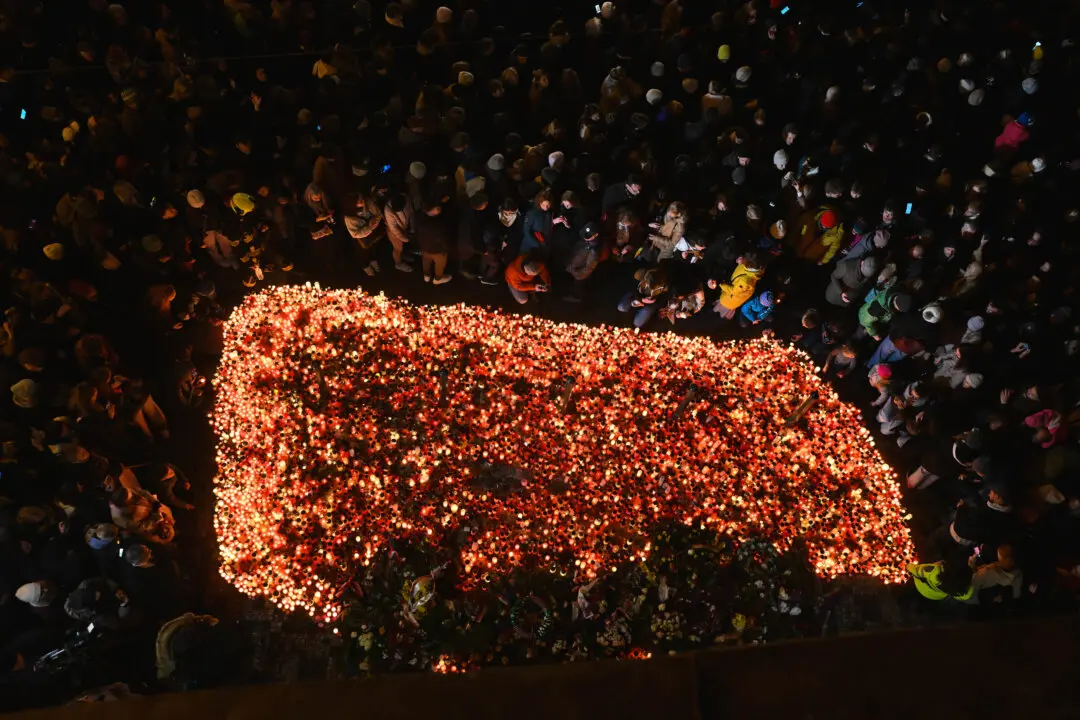 Day in Photos: Anniversary of Velvet Revolution, Dubai Airshow, and Ice Sculptures