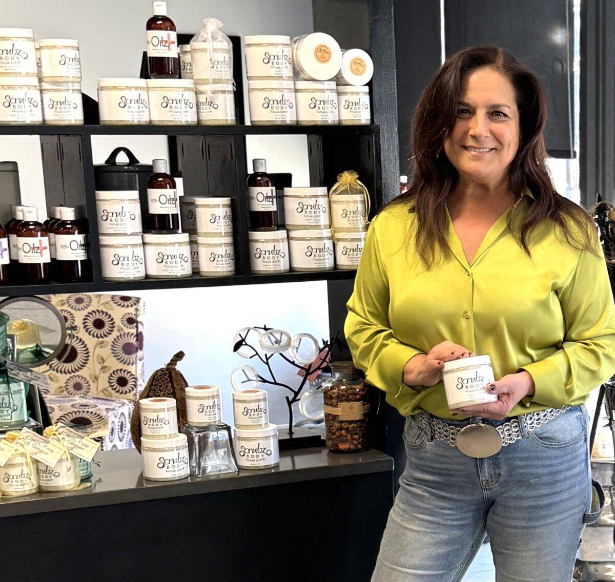 Small Retailers Enter Holiday Season Optimistic | USNN World News Roberta Perry, owner of ScrubzBody Skin Care at her Long Island, New York store. (Courtesy of ScrubzBody Skin Care)