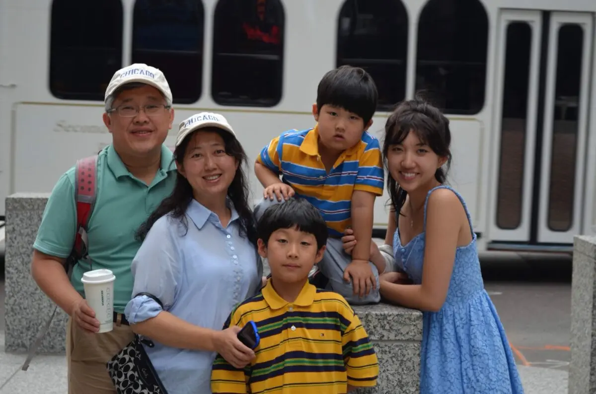 Ezra Jin, founder of Zion Church in China, with his family in an undated photo. (Courtesy of Grace Jin Drexel)