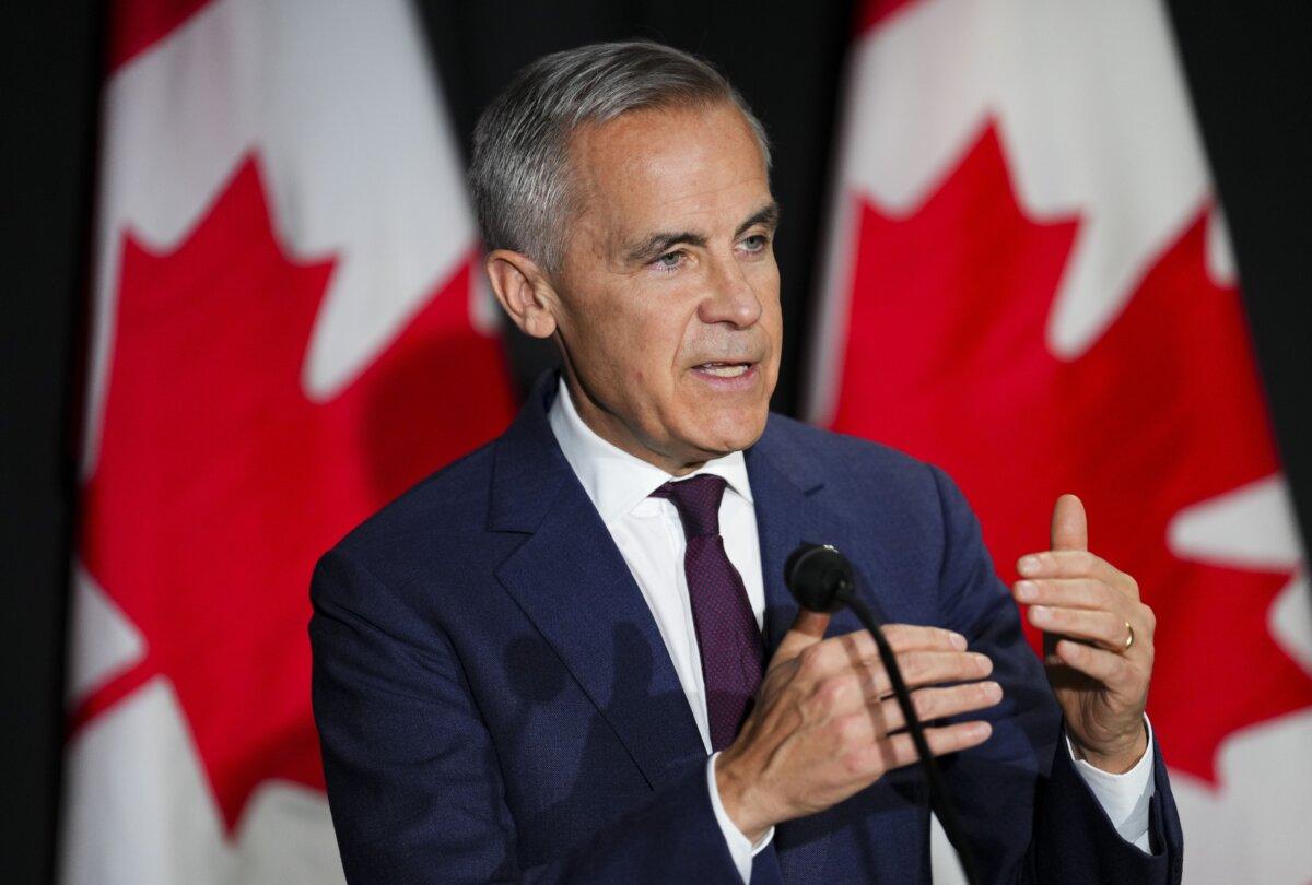 Canadian Prime Minister Mark Carney holds a press conference during the G20 Summit in Johannesburg, South Africa, on Nov. 23, 2025. (The Canadian Press/Sean Kilpatrick)