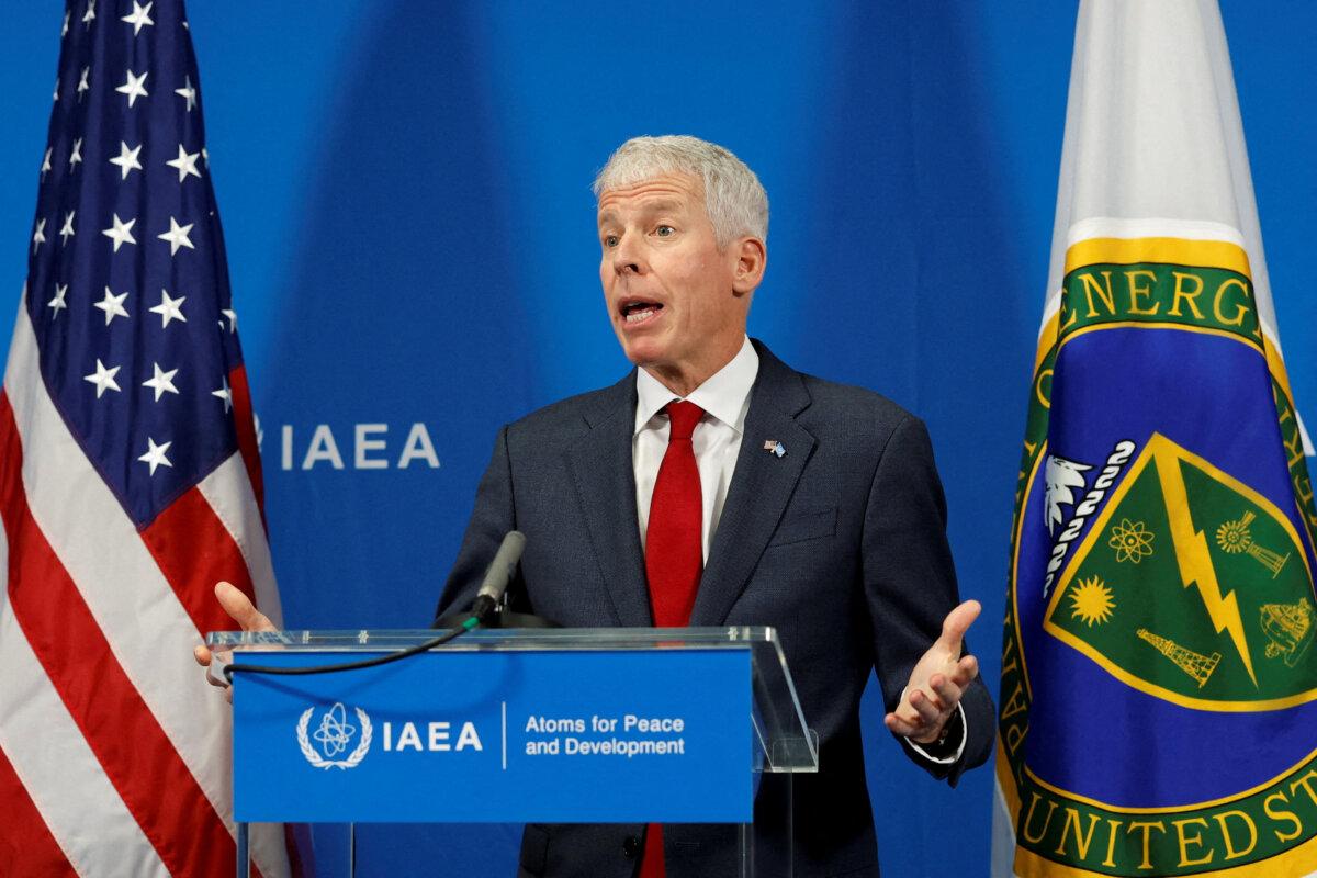 U.S. Energy Secretary Chris Wright holds a press conference on the sidelines of the International Atomic Energy Agency (IAEA) General Conference in Vienna, Austria, on Sept. 15, 2025. (Lisa Leutner/Reuters)