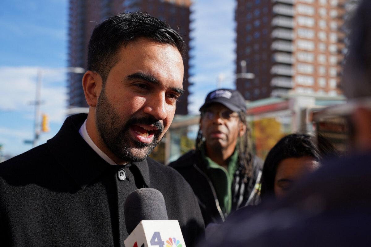 Democratic candidate for New York City mayor Zohran Mamdani talks with the media while campaigning on the final weekend before the 2025 mayoral election in New York City on Nov. 1, 2025. (Ryan Murphy/Reuters)