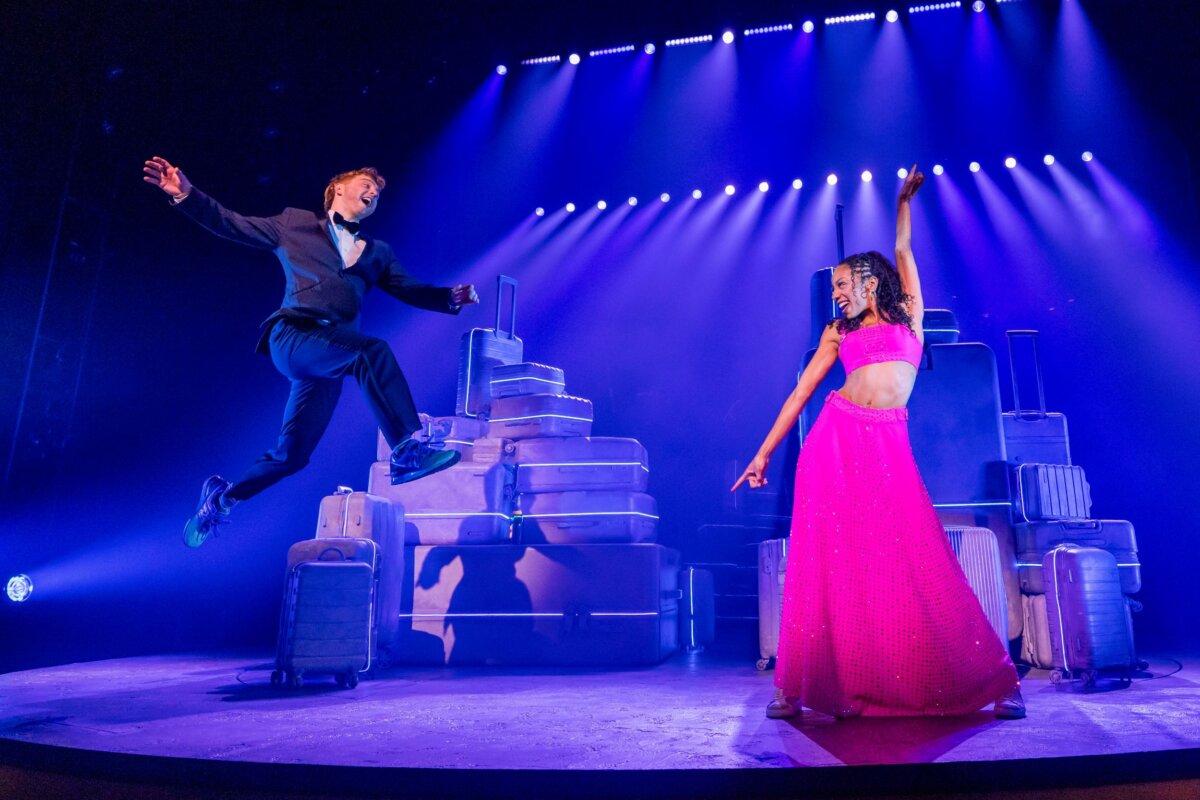 Dougal (Sam Tutty) and Robin (Christiani Pitts) in splurge on clothes for the wedding. (Copyright Matthew Murphy)