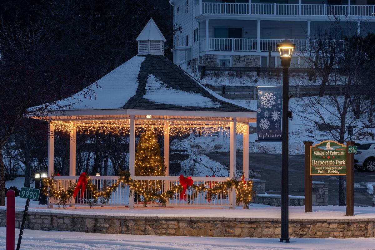 Holiday lights at Ephraim's annual Christmas in the Village event in Door County. (Dan Eggert/Destination Door County/TNS)