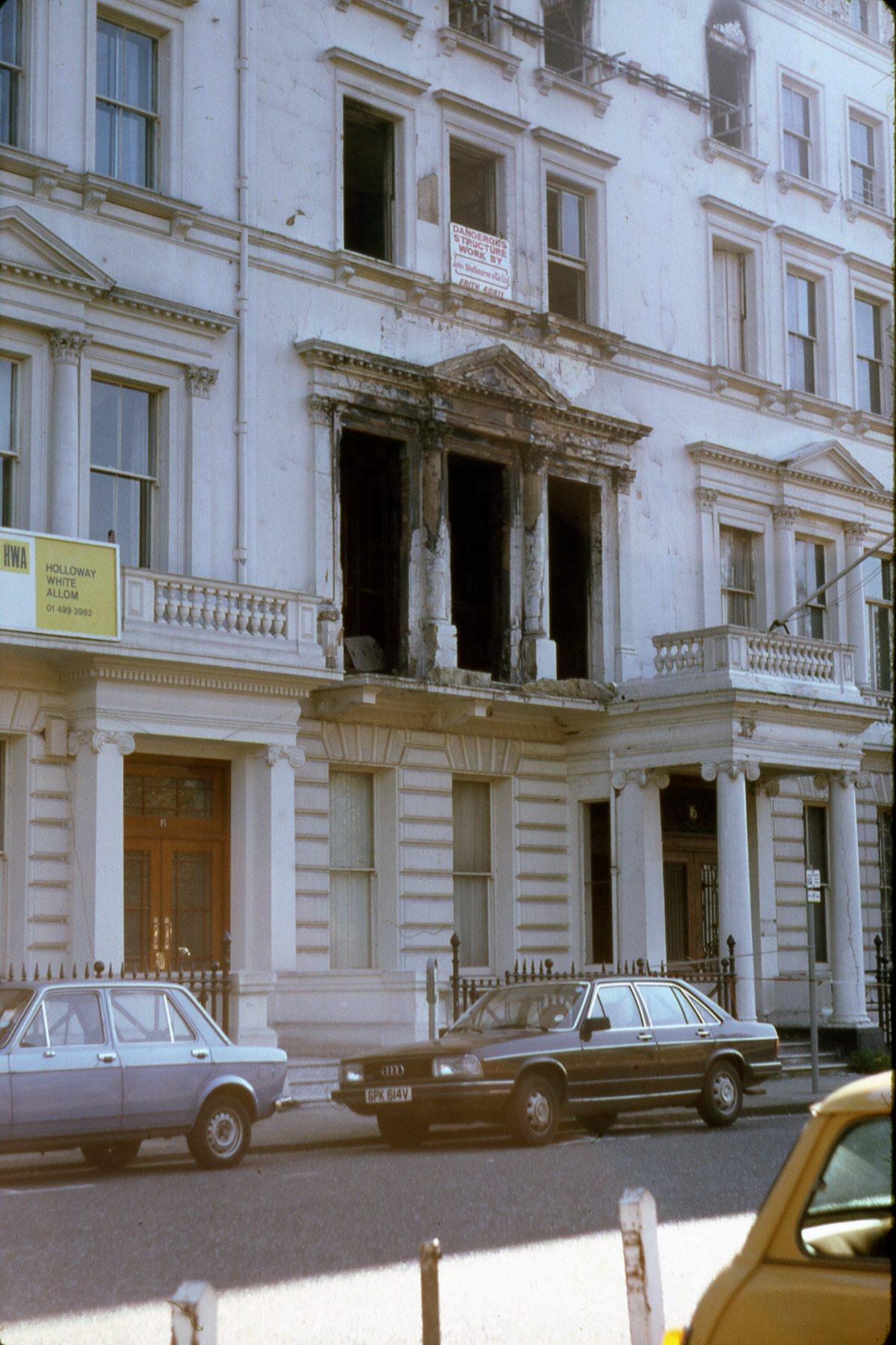 The Iranian embassy in London, severely damaged by fire after the Iranian Embassy siege in 1980. (Steve White2008/CC BY-SA 2.0)