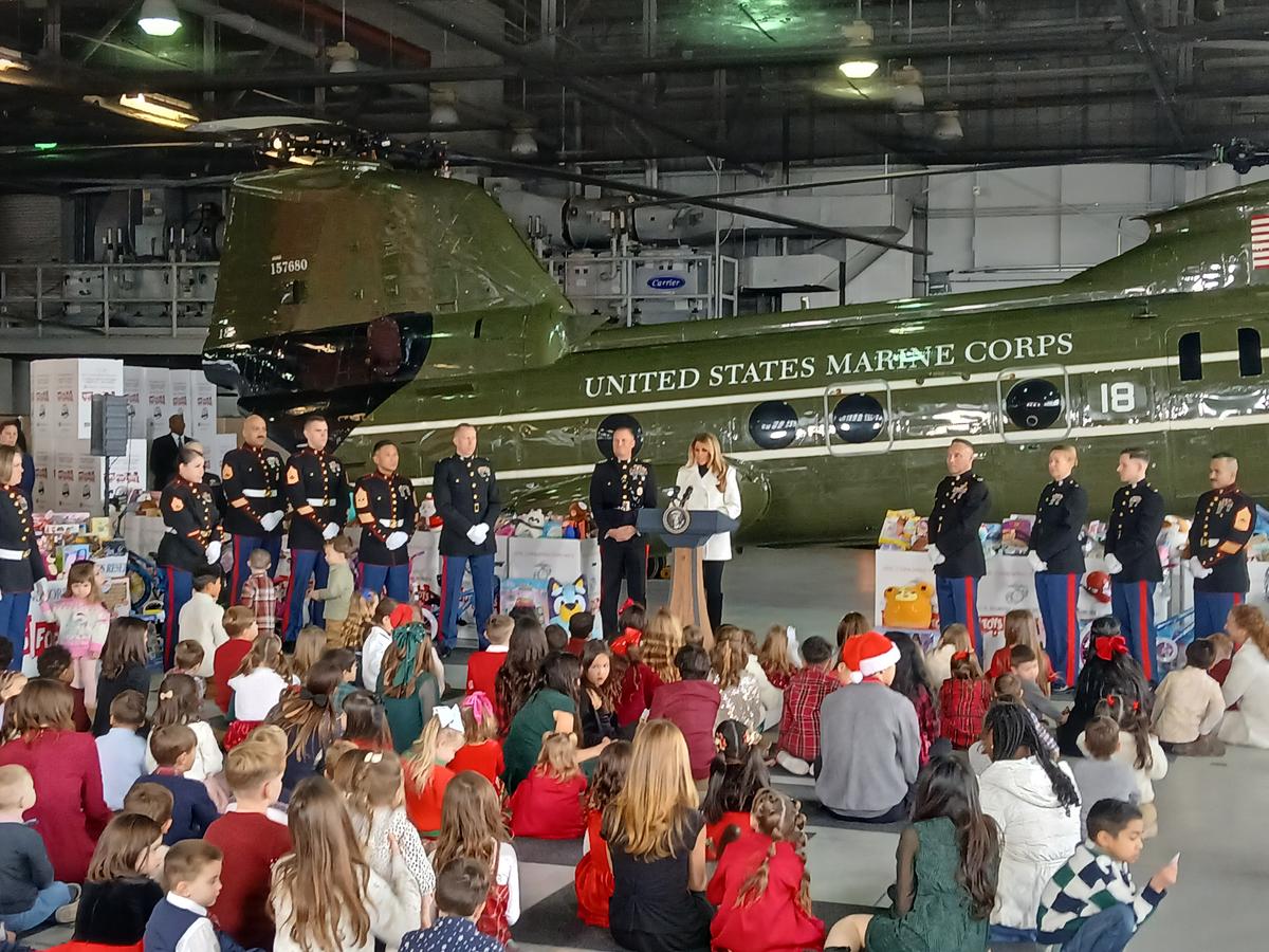 First Lady Leads Annual Marine Corps Reserve Toys for Tots Charity Drive