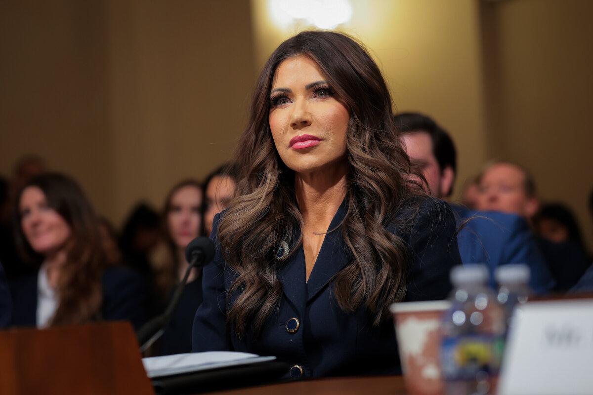 Secretary of Homeland Security Kristi Noem testifies before the House Committee on Homeland Security in the Cannon House Office Building in Washington on Dec. 11, 2025. (Anna Moneymaker/Getty Images)