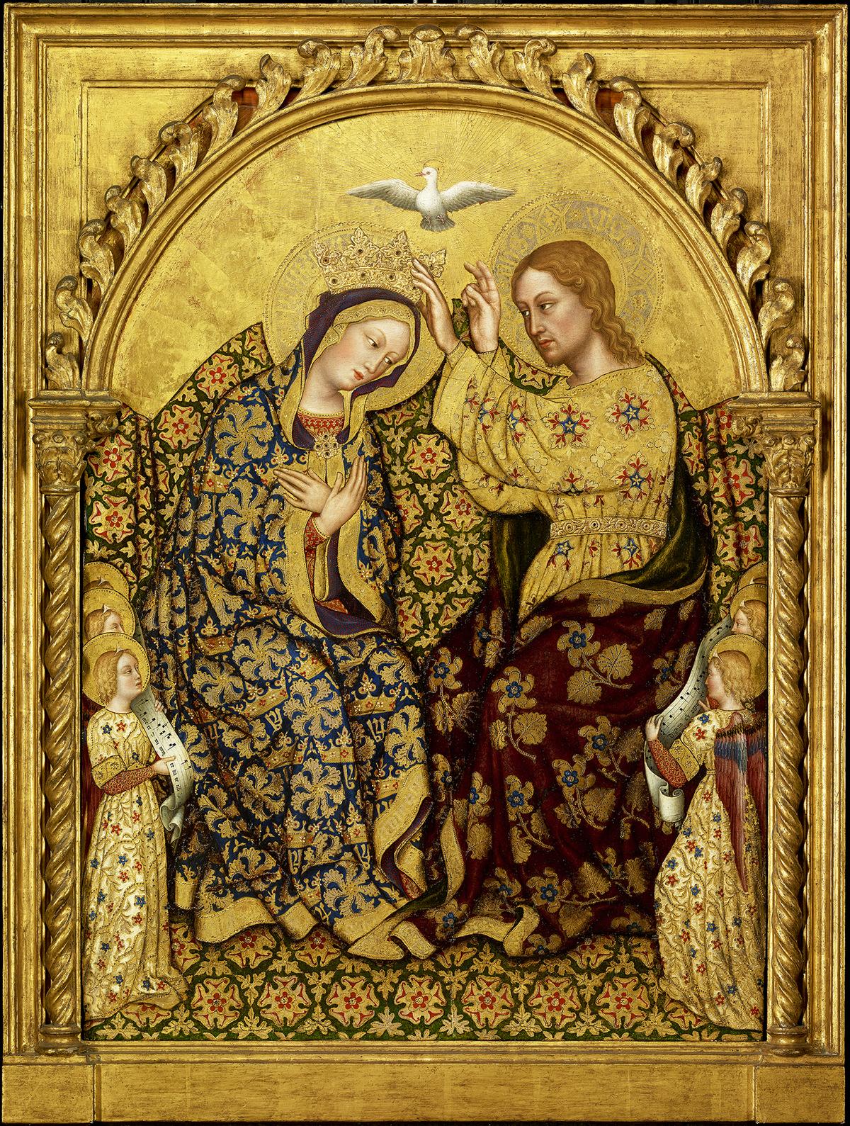 "Coronation of the Virgin," circa 1420, by Gentile da Fabriano. Tempera and gold leaf on panel; 36 5/8 inches by 25 1/4 inches. Getty Center, Los Angeles. (Public Domain)