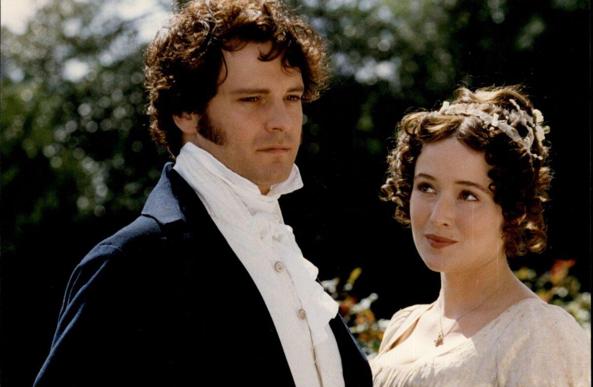 Mr. Darcy (Colin Firth) and Elizabeth Bennet (Jennifer Ehle), in the 1995 British television drama “Pride and Prejudice.” (BBC/MovieStillsDB)