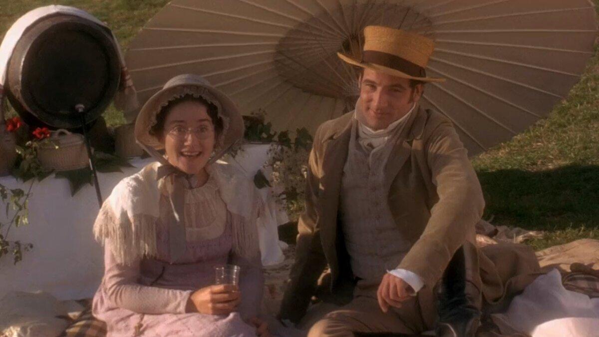 Ms. Bates (Sophie Thompson) and Mr. Knightley (Jeremy Northam), in “Emma.” (Miramax)
