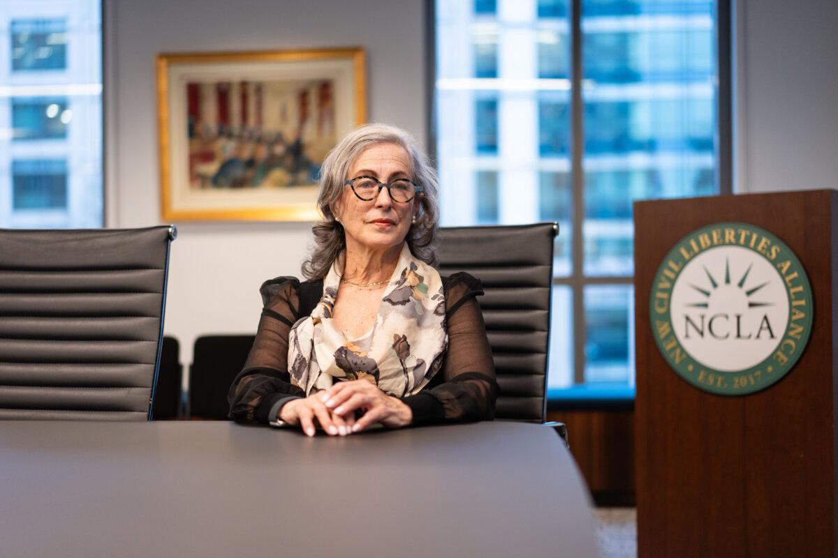 Peggy Little, New Civil Liberties Alliance senior litigation counsel, at her office in Arlington, Va., on Dec. 10, 2025. (Madalina Kilroy/The Epoch Times)